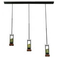thumbnail image 3 of Meyda 141348 72 in. Grand Terrace Jadestone 3 Light Island Pendant, Solar Black & Cherry Wood, 3 of 5