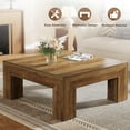 thumbnail image 6 of Finmind 39.4-Inch Square Coffee Table for Living Room, Farmhouse All Wood Accent Center Cocktail Table, 6 of 7