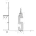 thumbnail image 2 of White Sterling Silver Charm Pendant 5 20 mm 4 Rhodium-Plated Small Elongated Polished Number, 2 of 2