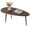 Walnut, variant on Giantex Glass Coffee Table, Round Clear Center Table, Modern Accent Cocktail Table for Home, Gold