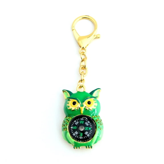 Wise Owl Compass Key chain -green