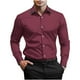 thumbnail image 2 of pstuiky camisetas de manga larga para hombre, Camisa informal de verano para hombre, con cuello, botones y bolsillos, color liso Tops de talla grande para hombre s, 2 of 7