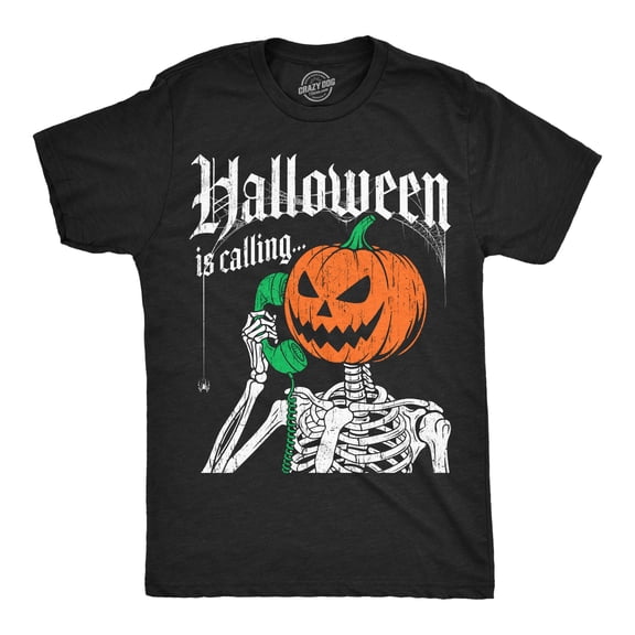 Mens Funny T Shirts Halloween Is Calling Sarcastic Skeleton Tee For Men Graphic Tees