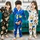 thumbnail image 2 of Pijamas de satén de Color liso para niños, ropa de dormir de Mickey de seda con pantalones, conjuntos de pijama de dibujos animados para niñas de 3 a 14 años, 2 of 4