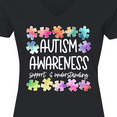 thumbnail image 4 of Inktastic Autism Awareness Support and Understanding Puzzle Pieces Women's V-Neck T-Shirt, 4 of 5