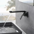 thumbnail image 3 of SUMERAIN Wall Mount Waterfall Bathroom Sink Faucet, Single Handle Bathroom Vessel Faucet with Rough in Valve, Matte Black, 3 of 11