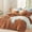 Burnt Orange, variant on Green Duvet Cover Twin Size 100% Washed Cotton Solid Color Bedding Set 2Pcs Simple Modern Soft Lightweight Breathable Comforter Cover