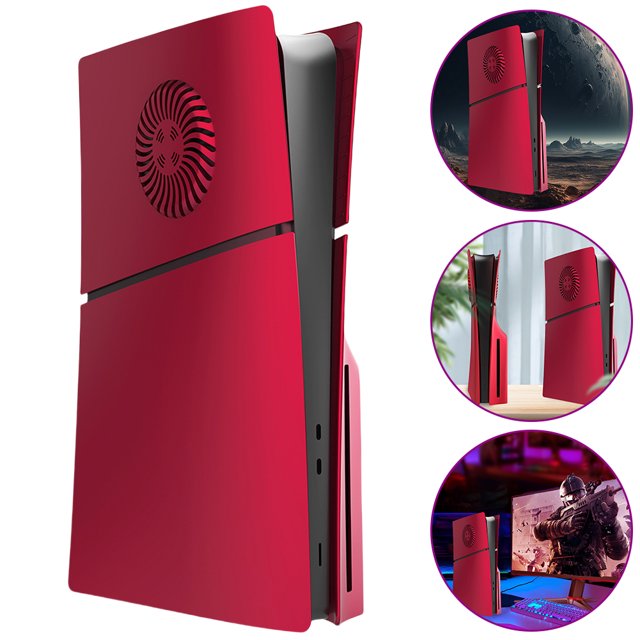 Placas Cubierta Placa Frontal Carcasa Repuesto Ygjytge para PS5 Slim Disc Edition rojo