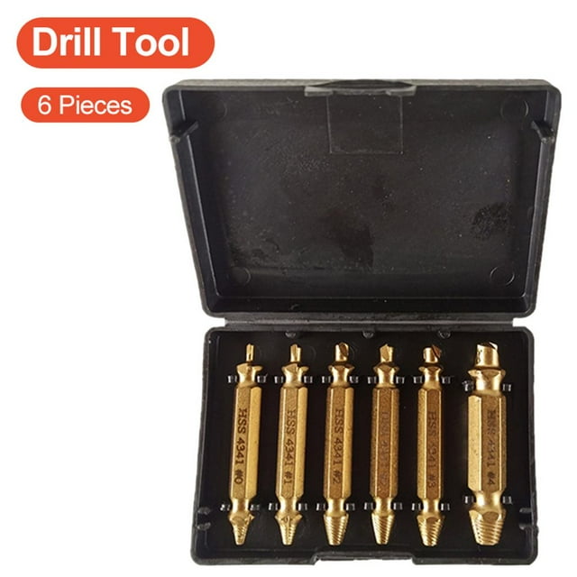 Extractor de tornillos dañados CUTICAT de 6 piezas removedor de tornillos pedos guías de brocas de salida rápida para tornillos