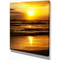 thumbnail image 2 of Bright Yellow Sunset over Dark Sea - Beach Photo Canvas Print, 2 of 3