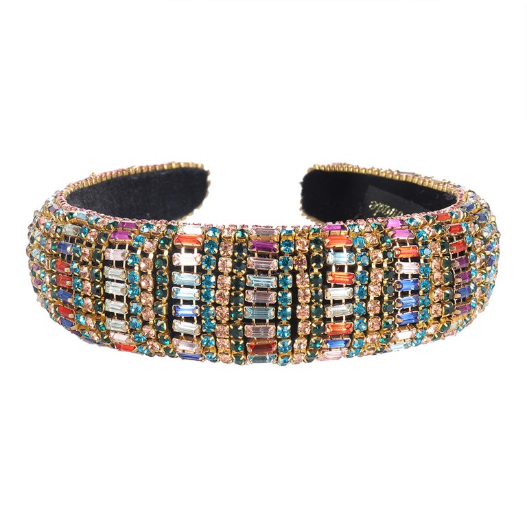 Rhinestone Padded Headband for Women Bejewelled Velvet  display picture 2