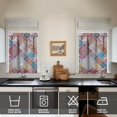 thumbnail image 4 of Kitchen Curtains 36 Inch Short - 3 Panel Set, Rod Pocket Window Curtain, Boho Floral Tribal Style, 100% Polyester for Farmhouse, Kitchen, Cafe, Bedroom, Easy Wash, 4 of 6