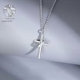 thumbnail image 5 of 925 Sterling Silver Cross Couple's Necklace Pendant, Unisex, Fashionable, Hip-Hop Style, 5 of 5