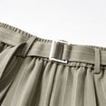 thumbnail image 3 of JTSRKL Mens Stripe Pleated Shorts Loose Fit Side Pockets Stretchy Lightweight Short Pants Summer Casual Business Baggy Bottoms with Belt, 3 of 4
