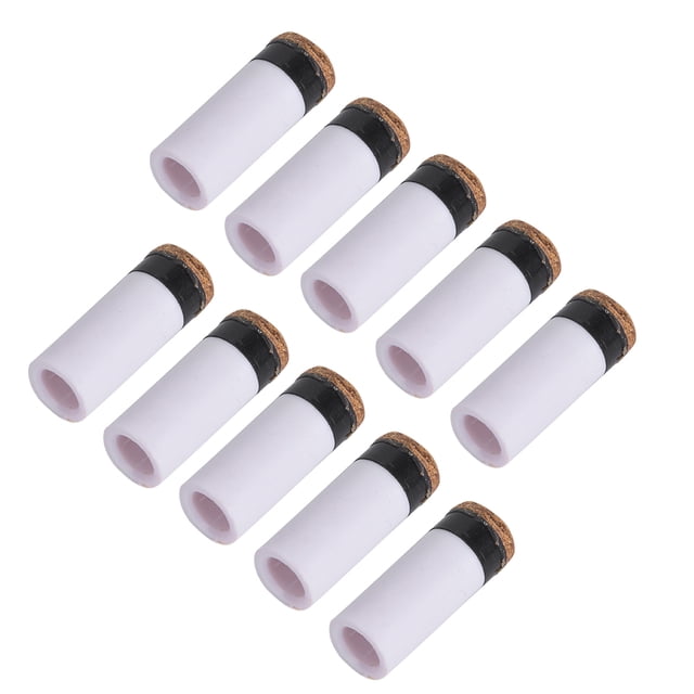 10PCS 12mm Explosion-Proof Long Billiard Cue Tips with Screw, Durable Plastic & Leather Pool Cue Ferrules, Professional Billiards Accessories for DIY Cue Repair, Replacement Tips for 9-Ball Cues,