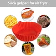 thumbnail image 5 of Forros redondos para freidora de aire Bandeja para freidora de aire de silicona segura para alimentos Sartén para parrilla reutilizable (Rojo) Tmvgtek Libre de BPA, 5 of 5
