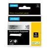 DYMO Rhino Industrial Permanent Polyester Labels, 1/2", Black Print on Metallic Tape