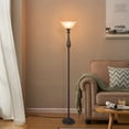 thumbnail image 3 of Torchiere Floor Lamp for Living Room,Standing Lamp with Glass Shade,Iron Brushed Nickel Floor Lamps, 3 of 7