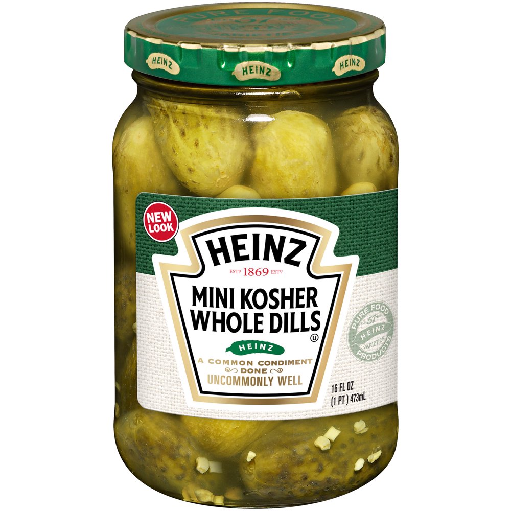 Heinz Mini Kosher Whole Dill Pickles 16 fl. oz. Jar