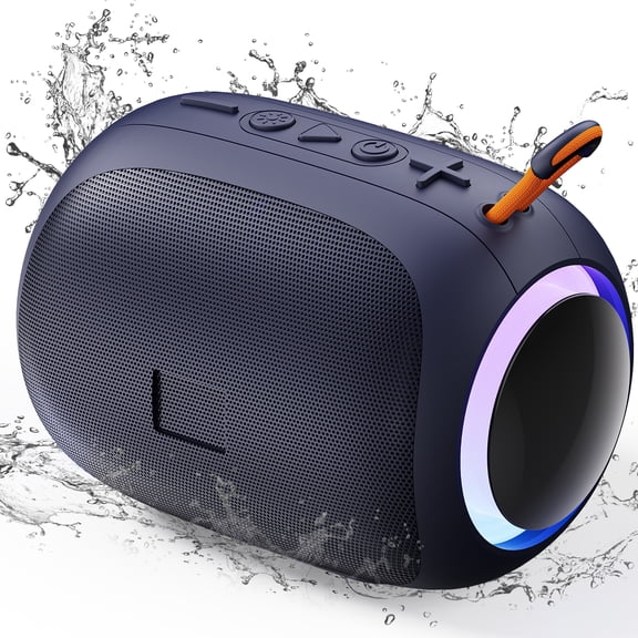 JYX Altavoz Bluetooth Altavoz Inalámbrico Portátil para Fiestas con Luces RGB Coloridas para Exteriores, Sonido Estéreo Fuerte, L5-Blue