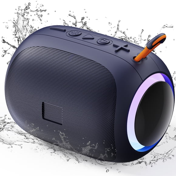 JYX Altavoz Bluetooth Altavoz Inalámbrico Portátil para Fiestas con Luces RGB Coloridas para Exteriores, Sonido Estéreo Fuerte, L5-Blue