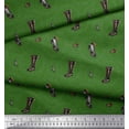 thumbnail image 2 of Soimoi Green Rayon Fabric Footprint & Shoes Fashion Print Sewing Fabric Yard 42 Inch Wide, 2 of 3