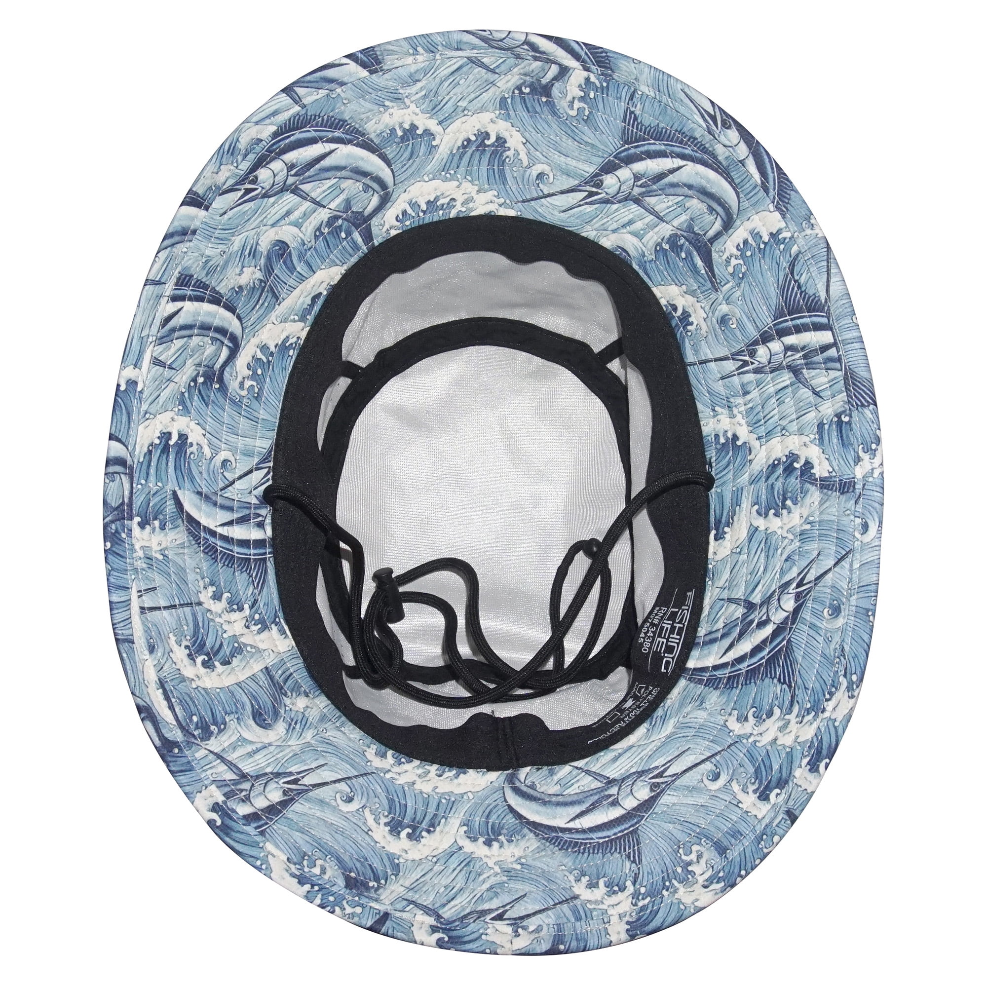 Fishing Life Marlin Waves Performance Bucket Hat - Adult Unisex