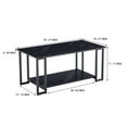 thumbnail image 7 of Pouseayar 2-Tier Coffee Table with Storage Shelf for Small Apartment Living Room, Rectangle Wood and Stable Metal TV Stand Side End Table, Black, 7 of 7