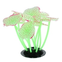 Vocoste Silicone Aquarium Mushroom Coral Aquatic Artificial Coral for Fish Tank Green 6.5" Length