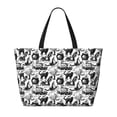 thumbnail image 2 of Xecao Black White Halloween for versatile beach bag for women includes zipper pockets and waterproof material, ideal for vacations and adventures., 2 of 7