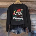 thumbnail image 4 of Summer Fall Juebong Ladies MERRY CHRISTMAS Plaid Print Christmas Tree Casual Long Sleeve Round Neck Top T-shirt, 4 of 4