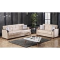 thumbnail image 4 of Beyan Signature Colombia 85" Microfiber Convertible Sleeper Sofa in Cream/Brown, 4 of 4