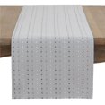 thumbnail image 1 of SARO  Square Stitched Table Runner - Grey, 1 of 1
