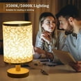 thumbnail image 6 of kkbbma under $5 Table Lamp for Bedroom - Small Bedside Lamp, Wooden Simple Desk Nightstand Lighting with Linen Shade for Bedroom, Living Room, 6 of 9