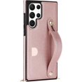 thumbnail image 6 of Case for Samsung Galaxy S22 Ultra (Not S22) with Card Slot Holder, Removable Adjustable Shoulder Strap Lanyard Crossbody Neck Purse Phone Case for Samsung Galaxy S22 Ultra KB Rose, 6 of 9