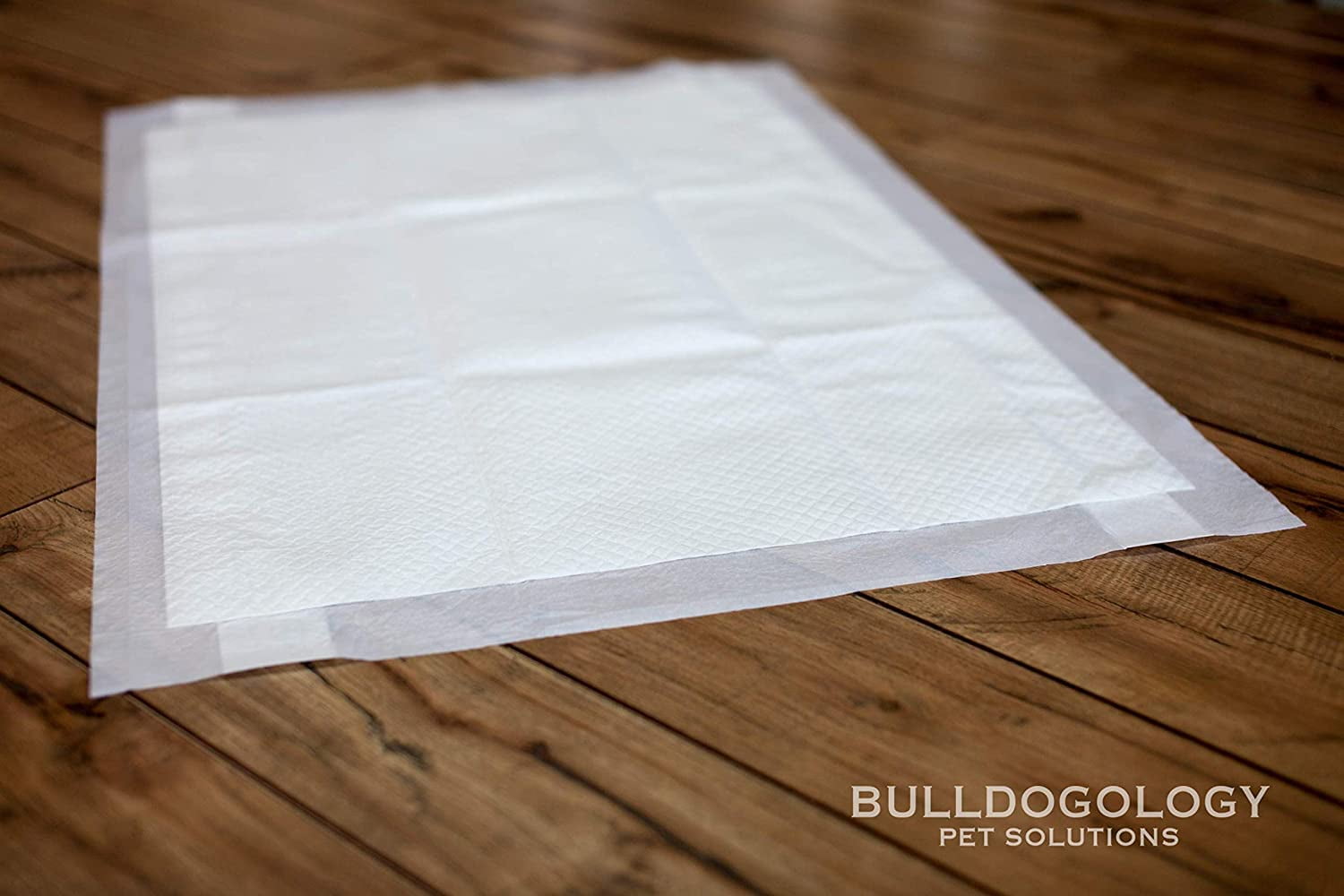 Bulldogology Puppy Pee Pads Xl with Adhesive Sticky Tape - Extra Large Dog Training Wee Pads (24x35) 6 Layers with Extra Quick-Dry Bullsorbent Polymer Tech (180-Count)