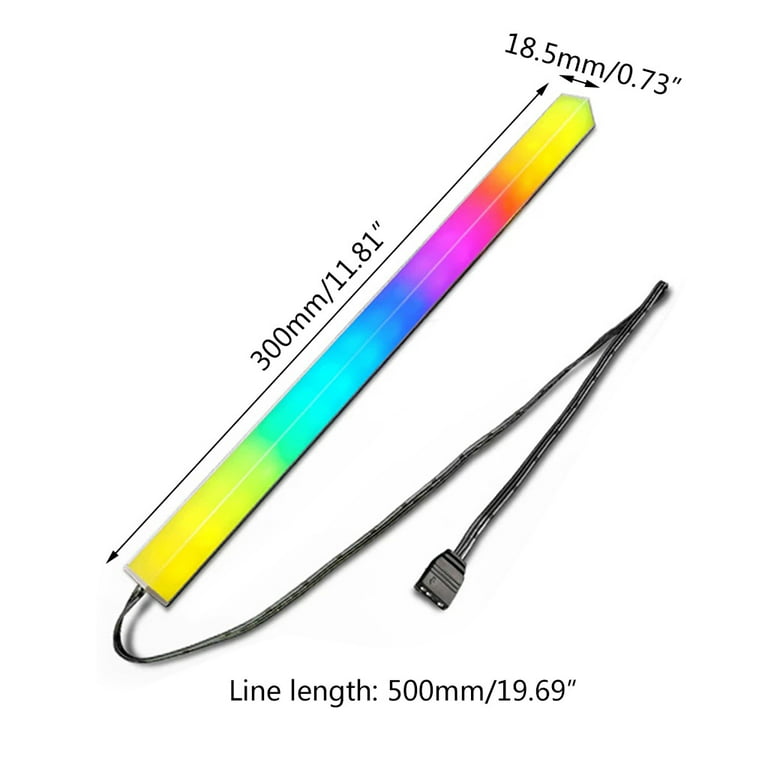 TINYSOME LED Strip Lights Bar 1.2ft for for PC Computer Backlight 30cm  Magnetic RGB 3pin 