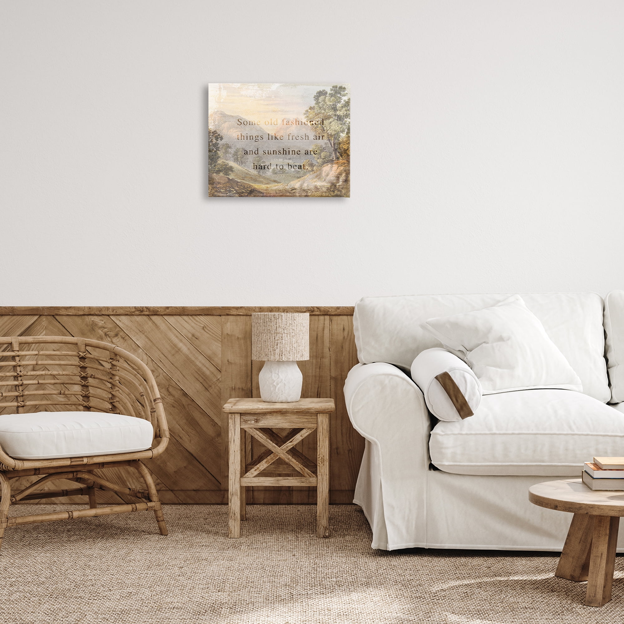 Stupell Industries Fresh Air Sentiment Landscape Landscape & Nature Painting Wrapped Canvas Art Print Wall Art, 20 x 16