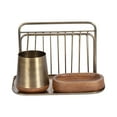 thumbnail image 5 of Kate and Laurel Koni Modern Three-Piece Home Office Organization Set, 13 x 8 x 9, Walnut Brown and Antique Brass, Wood and Metal Organizational Set for Office with File Folder Holder, 5 of 8