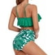 thumbnail image 4 of Toystoory Conjunto de traje de baño dividido para mujer, traje de baño con volantes acolchados en el pecho y tirantes Chinlon, ropa interior estampada a Deportes acuáticos Verde METRO Toystoory OD021142-02, 4 of 6