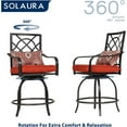 thumbnail image 4 of SOLAURA 2 Piece Outdoor Swivel Bar Stools Patio Metal Height Bistro Chairs with Cushions, 4 of 7