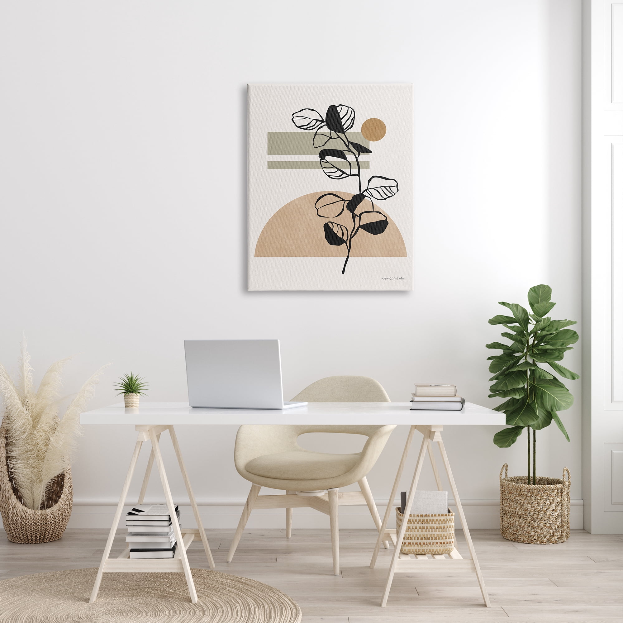 Design by Megan Gallagher Desert Sunrise Geometric Shapes Abstract Botanical Plant 30 in x 40 in Painting Canvas Art Print, by Stupell Home Décor