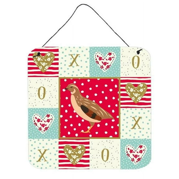 Caroline's Treasures CK5382DS66 Golden Phoenix Quail Love Wall or Door Hanging Prints, Red, 6x6, multicolor