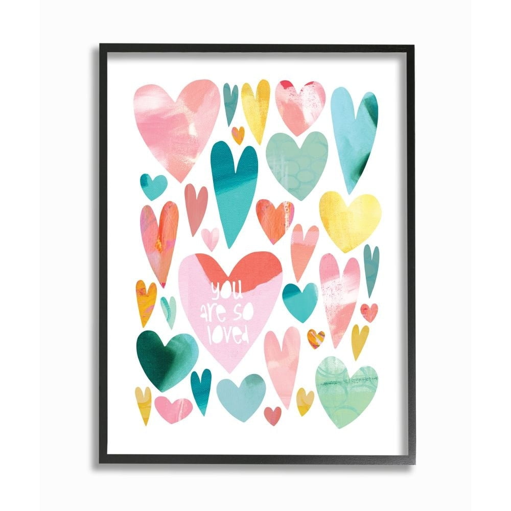 Stupell Industries You are So Love Phrase with Colorful Distressed Hearts Designed by Jennifer McCully