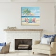 thumbnail image 3 of Stupell Industries Pastel Beach Umbrella Scene Landscape Painting Gallery Wrapped Canvas Art Print Wall Art, 30 x 30, 3 of 8