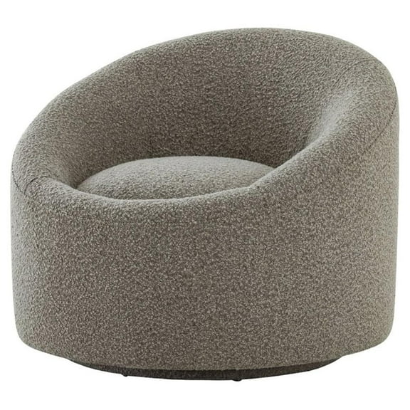 Modrest Frontier Polyester Polyester Fabric Swivel Accent Chair in Glam Gray