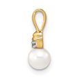 thumbnail image 2 of 14k 5-6mm White Round Freshwater Cultured Pearl and Diamond Pendant XP4160, 2 of 4