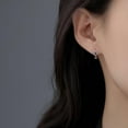 thumbnail image 3 of 2 Pairs Daisy Huggie Hoop Earrings for Women Small Lucky Flower Hoops Mini Cartilage Huggie Sleeper Earring Fashion Jewelry, 3 of 6