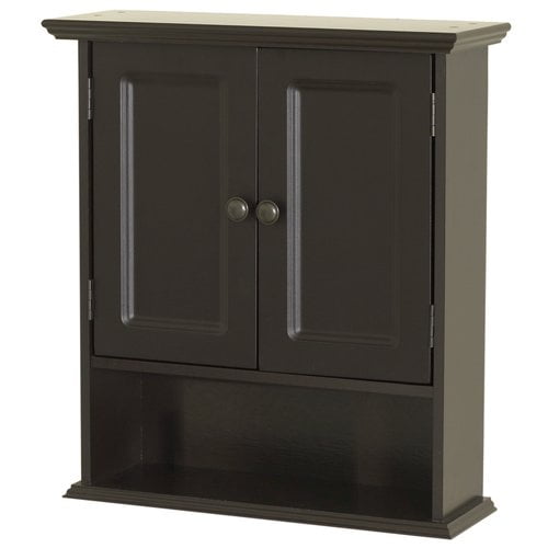2-Door Wall Cabinet Storage Wooden Bathroom Shelf ...