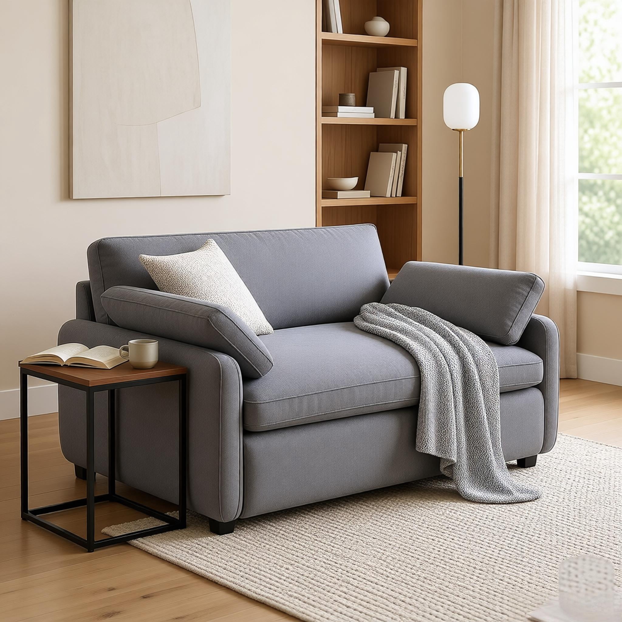 Howcool 50×43 Inch Oversized Chenille Accent Chair, Wide Deep Seat Comfy Armchair with Pillow for Living Room Apartment